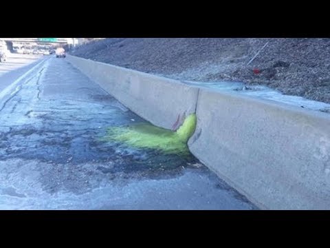 Extremely Hazardous Green Slime Found Oozing Onto Detroit Highway