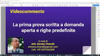 La prima prova scritta a domanda aperta e righe predefinite (24/02/2020)