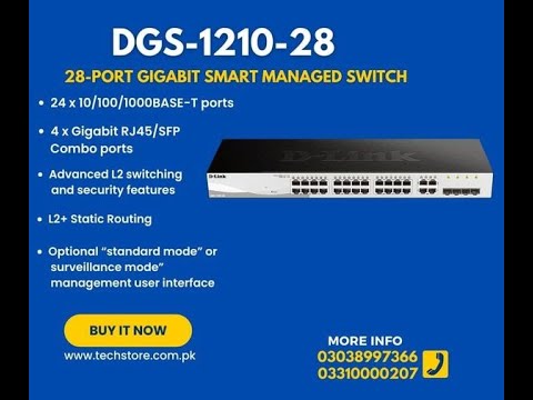 DLINK 𝐃𝐆𝐒-𝟏𝟐𝟏𝟎-𝟐𝟖-𝐏𝐨𝐫𝐭 𝐆𝐢𝐠𝐚𝐛𝐢𝐭 𝐒𝐦𝐚𝐫𝐭 𝐌𝐚𝐧𝐚𝐠𝐞𝐝 𝐒𝐰𝐢𝐭𝐜𝐡