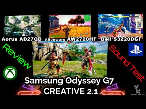 Creative Stage 2.1 Review Soundbar - Samsung Odyssey G7 / Dell S3220DGF / Dell S2721DGF