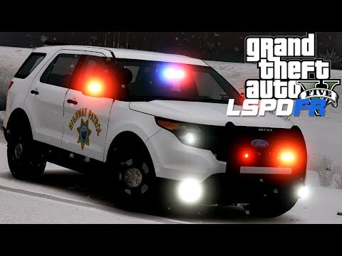 GTA 5 - LSPDFR - Ep 133 - Snowy Enforcement! (CHP)