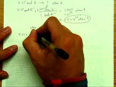 convert mole to atoms or atoms to mole