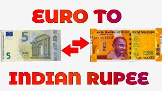 Euro To Indian Rupee Exchange Rate Today | EUR To INR | Euro To Rupees