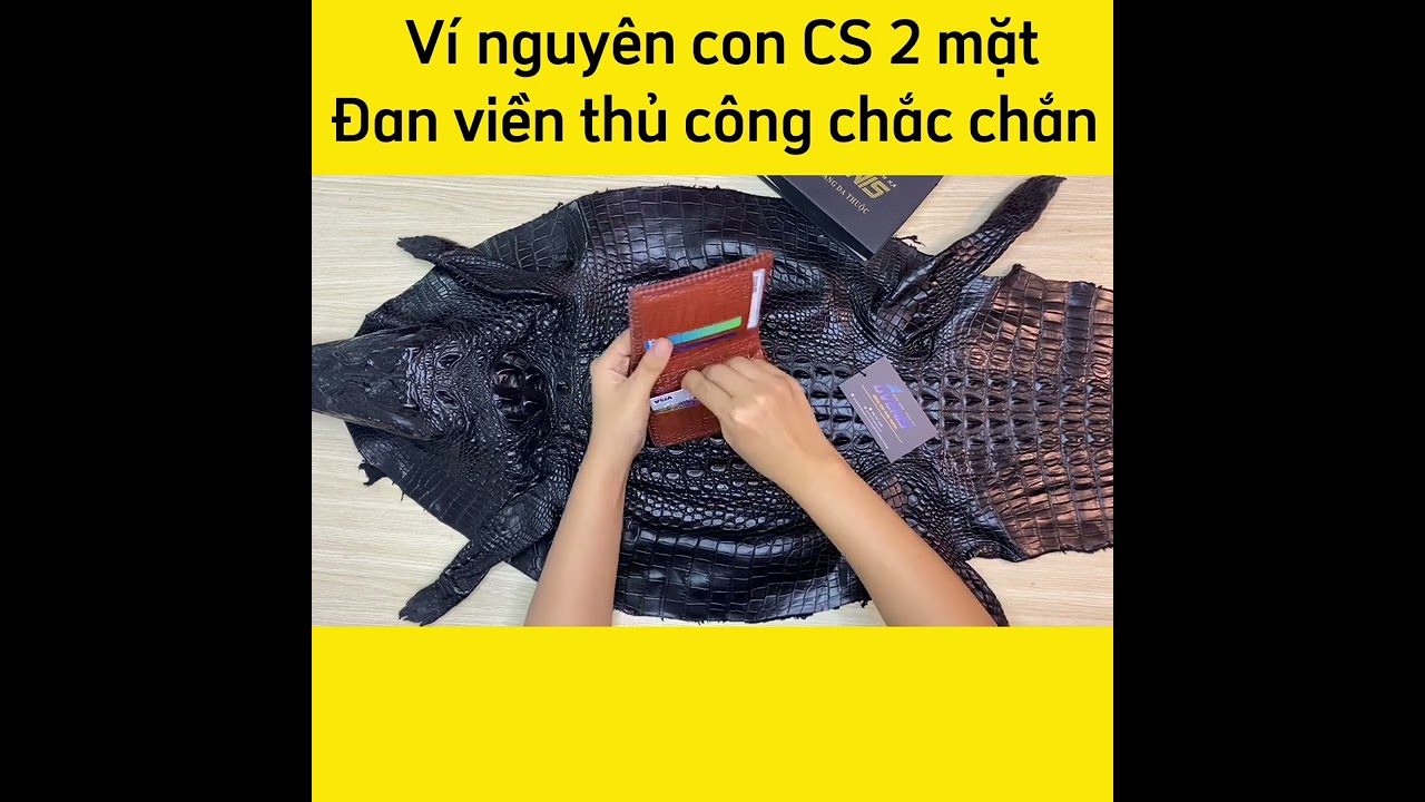 Ví Nguyên Con Cá Sấu 2 Mặt Dáng Đứng Đan Viền VS2V15ND