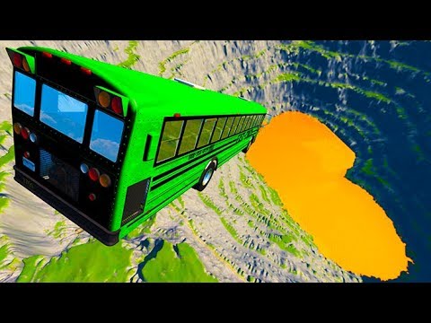 BeamNG drive - Leap Of Death Car Jumps & Falls Into Fanta Orange