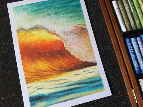 Wellen landscape  Oil Pastels Drawing\Pastell-Ölkreide\油画棒画
