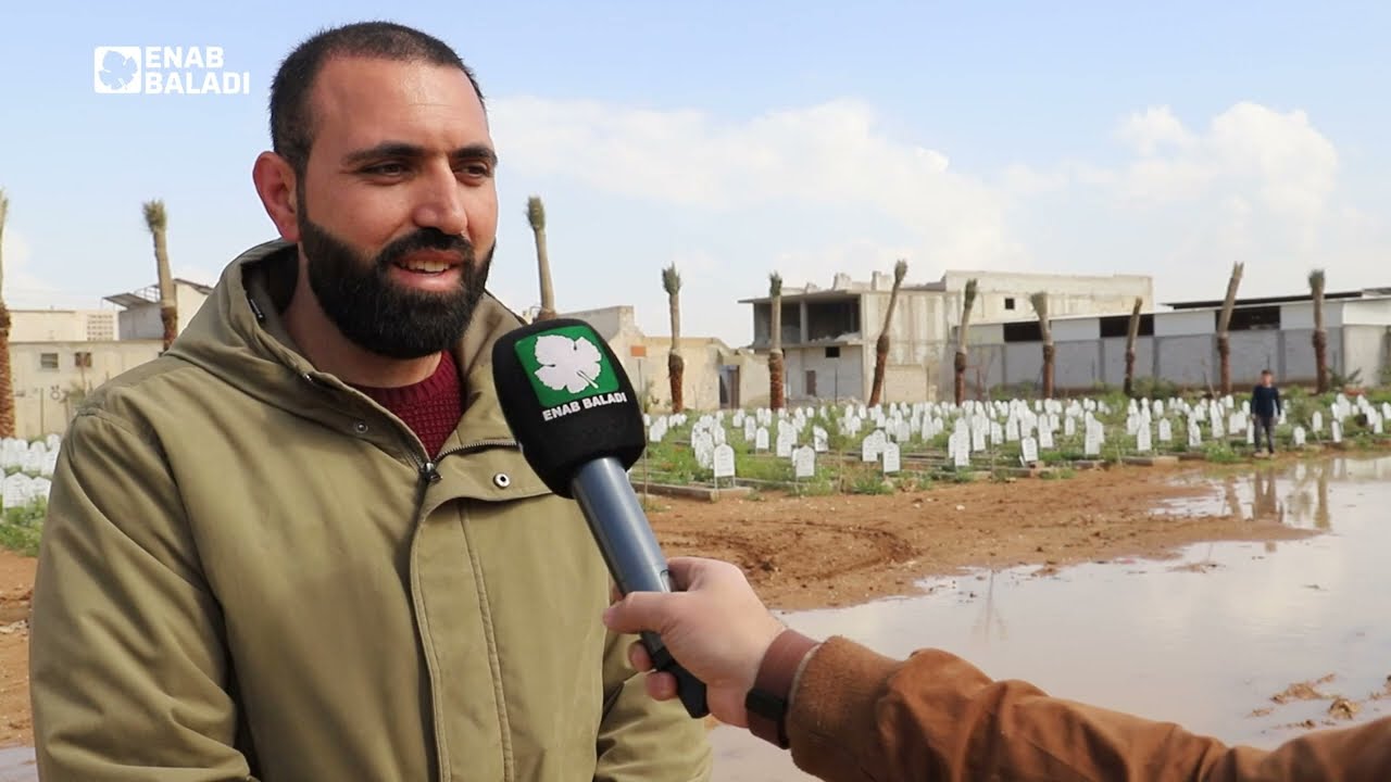 أمطار داريا تغمر المقابر وتربك زيارة القبور في العيد