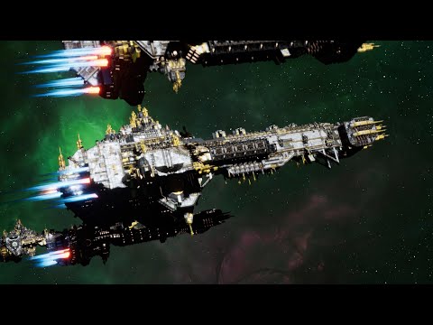 Space Wolves vs Chaos - Skalgrim Mod - Massive Battle - Battlefleet Gothic Armada 2