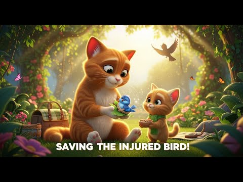 Mama Cat & Kitten Rescue Injured Bird: A Touching Tale of Kindness