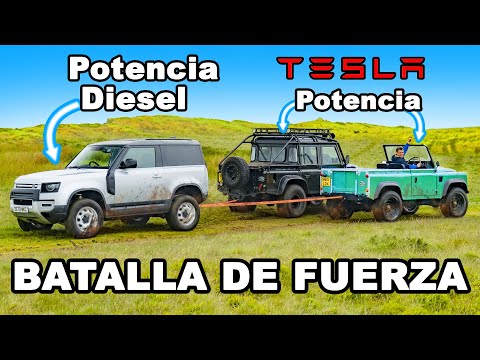 Tesla vs potencia Diesel: Land Rover BATALLA DE FUERZA