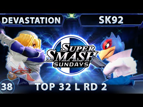 SSS 38 - TG Devastation (Sheik) Vs. RF7 SK92 (Falco) Top 32 Losers Round 2 - Smash Melee