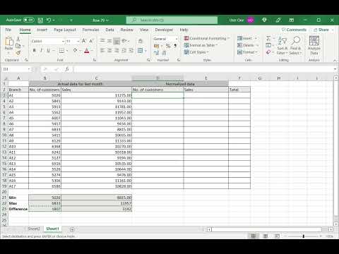 How to normalize data in Excel