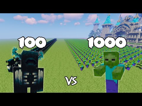100 Warden's Vs 1000 Zombie's |Minecraft|
