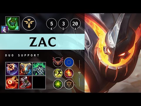 Zac Support vs Pyke - EUW Grandmaster Patch 25.10