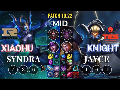 RNG Xiaohu Syndra vs TES knight Jayce Mid - KR Patch 10.22