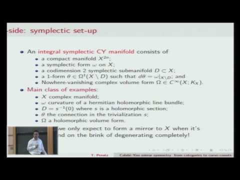 Calabi-Yau mirror symmetry: from categories to curve-counts - Tim Perutz
