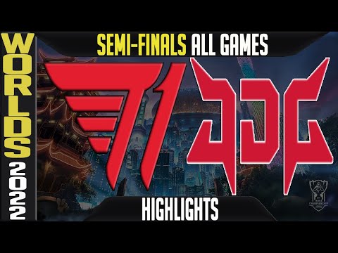 T1 vs JDG Highlights ALL GAMES | Worlds 2022 Semifinals | T1 vs JD Gaming