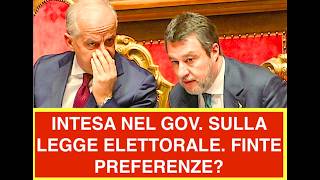 INTESA NEL GOVERNO SULLA LEGGE ELETTORALE. MA SONO FINTE PREFERENZE?