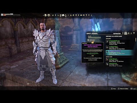 Elder Scrolls  Online Scrying for Ancestral High Elf Shields and Legs Crafting Motif's
