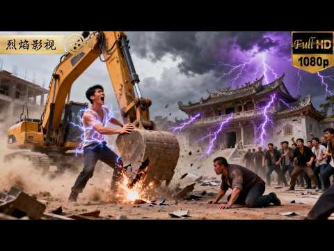 300惡霸強拆，挖掘機碾向祖宅！廢材小夥單掌停下鋼鐵巨獸，徒手拆機甲，一聲令下天雷滾滾，幕後黑手嚇到跪地！ #逆襲復仇 #反轉 #短劇 #男頻 #shorts #kungfu #爽劇 #熱門短劇