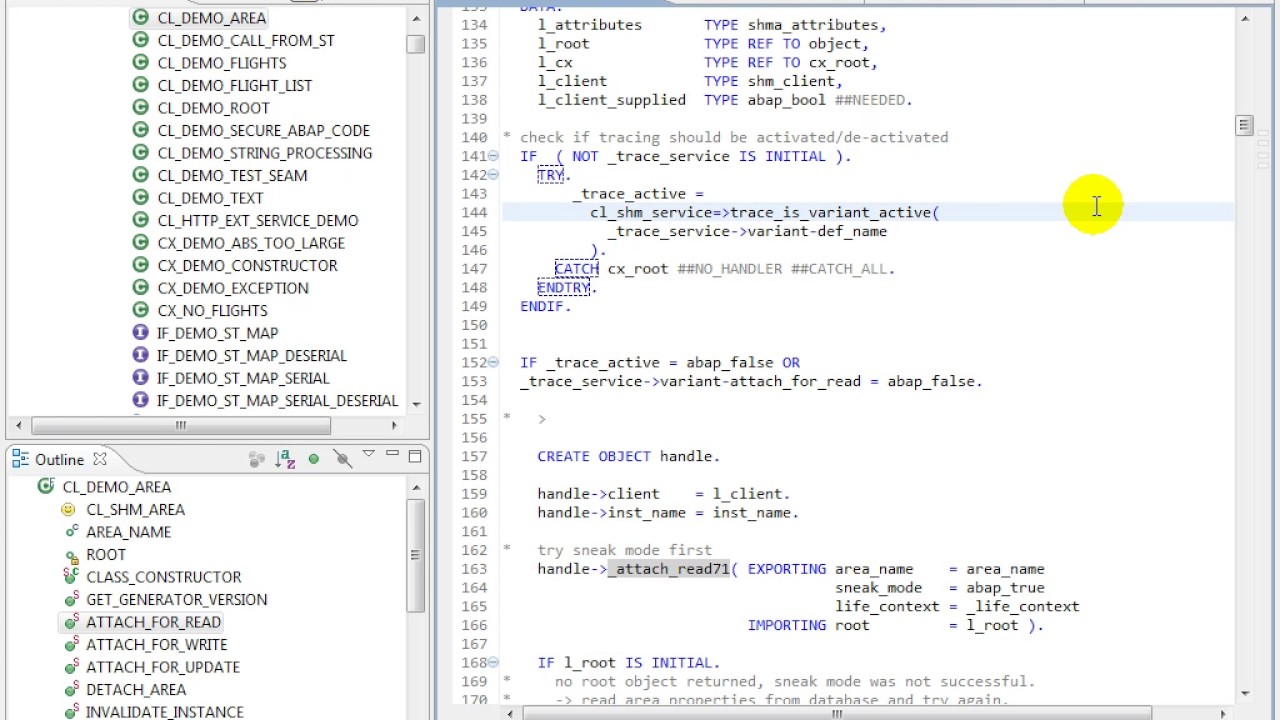 ABAP in Eclipse Tutorials - Navigating your source code
