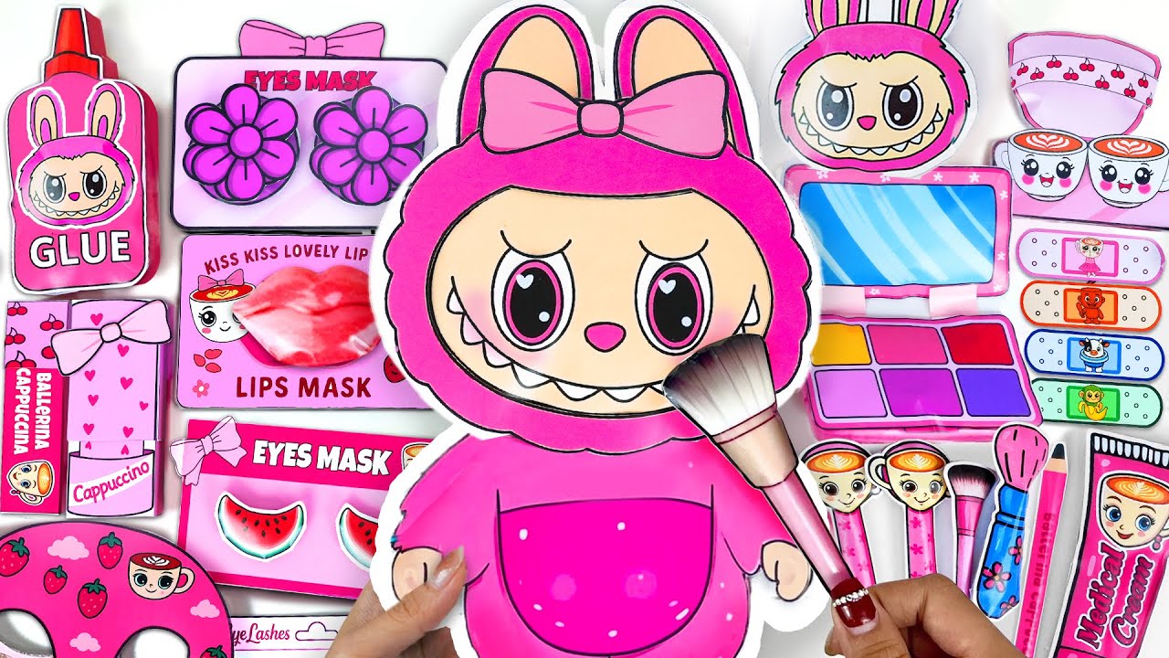 🎀Paper DIY🎀 LABUBU Birthday 🎂 with ESPRESSONA Skincare + Make Up + Nail Unboxing ASMR | Hana Paper