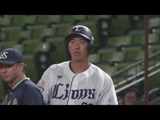 【ファーム】ライオンズ・村田怜音 チーム初ヒットとなるセンター前ヒットを放ち反撃開始!!  2024年9月25日 埼玉西武ライオンズ 対 東京ヤクルトスワローズ