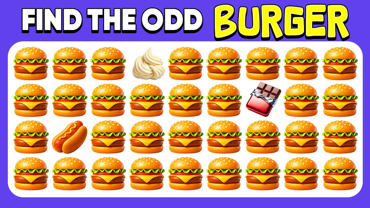 Find the ODD One Out - Fast Food Edition 🍔🍕🌮 60 Levels Emoji Quiz - Easy, Medium, Hard
