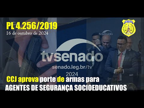 CCJ aprova PORTE DE ARMAS para AGENTES DE SEGURANÇA SOCIOEDUCATIVOS | 16out24 [PL 4256/2019]