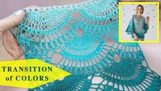 😍WOW! AMAZING TRANSITION of COLORS - Turquoise Emerald - made from yarn ITALIAN VISCOSE!!! 😍💖