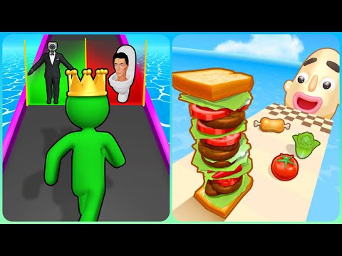 Sandwich Runner 3D Vs Giant Rush 3D🟣🍒🟣Max Levels New Update Gameplay DR12R
