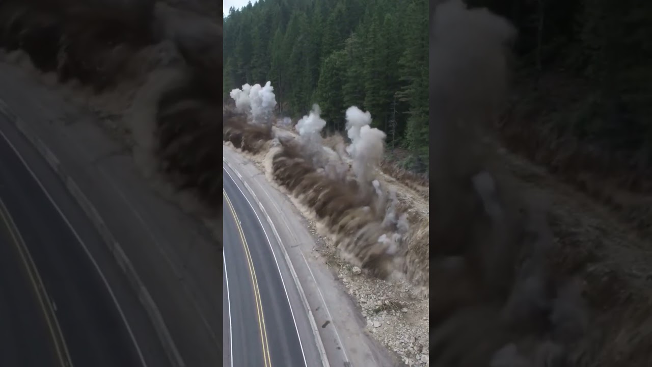 Rock Blasting on Highway