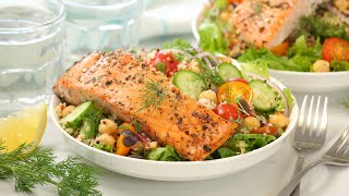 Protein Packed Salmon Bowls | Healthy Meal Prep Idea by The Domestic Geek
