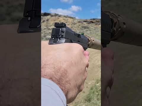 Suppressed P320 9mm Pistol. #tacticalshooter #suppressor #P320 #pistolfiring