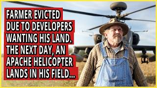 Farmer Evicted Due to Developers Wanting His Land. The Next Day an Apache Helicopter Lands in His...