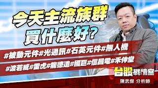 今天主流族群買什麼好?#被動元件#光通訊#石英元件#無人機#波若威#雷虎#龍德造#國巨#信昌電#禾伸堂｜小武哥投資事務所｜陳武傑 (圖)