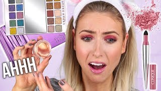 Full Face Testing NEW Drugstore &amp; High-End Makeup! || Weird Jelly Highlighter &amp; Chatty GRWM!