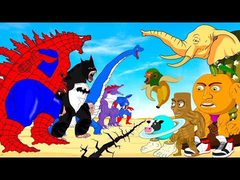 Rescue SPIDERMAN GODZILLA & KONG BATMAN Vs All Brainrot Anime Animals But They All Normal Part 8