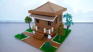 Make A Beautiful  Cardboard House Step by Step  Si