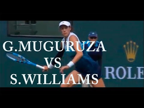 G. MUGURUZA VS SERENA WILLIAMS  indian wells 2019  serena give up