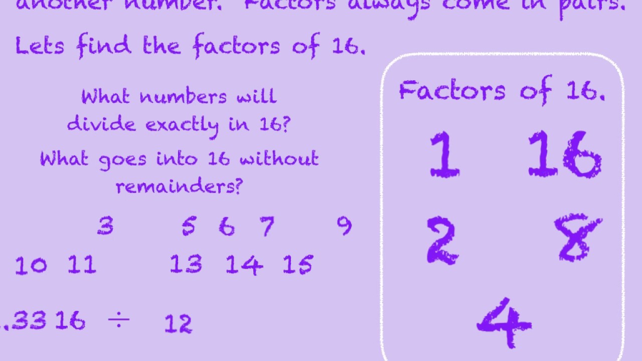Factors - Finding Factors of Numbers - What are Factors - Factors for Kids - Pink and Sparkly