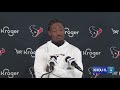 Texans star receiver Stefon Diggs addresses the media for the first time since joining the team