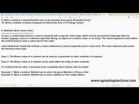 Core Java Oops Part 14 Methods In Java Methods Methods With Return Keyword Basic Assignments
