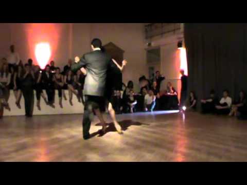  Maria Ines Bogado  and  Sebastian Jimenez  are  dancing  to  the  tango  "  Llorar Por Una Mujer  "