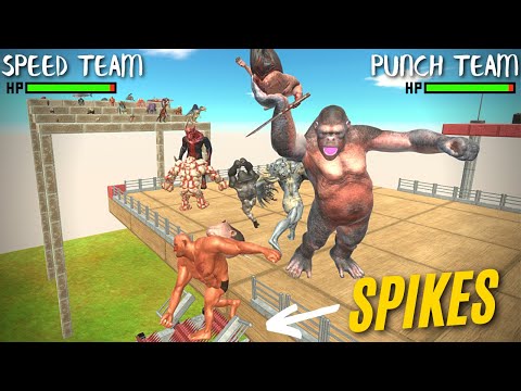 5v5 Teams on Spike Arena Tournament with HP bars - Animal Revolt Battle Simulator  | ARBS