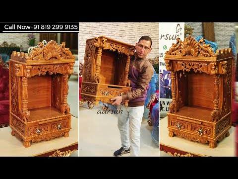 YT927 Handmade Wooden Pooja Temple Mandir Design  Mondir Temple For Home Hindu Temple Video