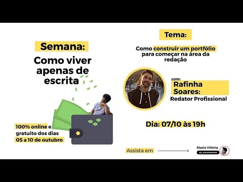 Live sobre Portfólio para Redatores [Semana: Como Viver Apenas de Escrita @a_estranhamente]