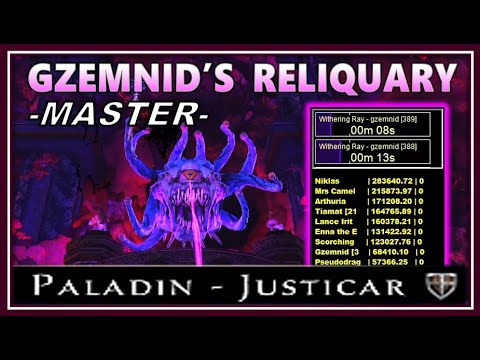 Master Gzemnid's Reliquary w/ Active Spell Timers & Dps Chart (ACT) Paladin Tank PoV Neverwinter M25