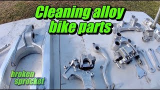 Hacks to cleaning  aluminum dirt bike parts. look new again RM125 build