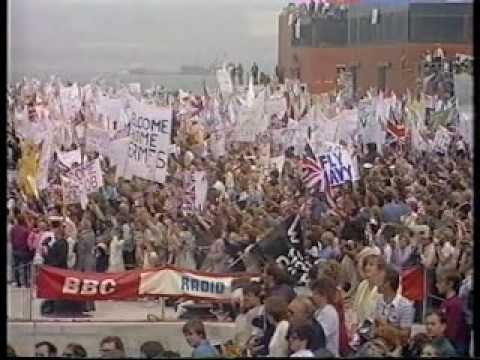 THE FALKLANDS CONFLICT - RETURN OF HMS HERMES TO PORTSMOUTH